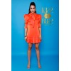 VESTIDO TACHAS PLISADO NARANJA