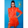 VESTIDO TACHAS PLISADO NARANJA