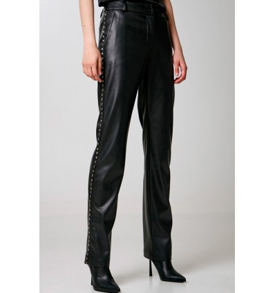 ECO LEATHER PANTS WITH STUDS