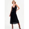SLIP DRESS WITH METALIC DETAIL BLACK