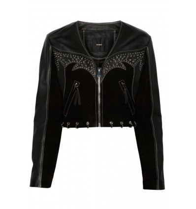 CHAQUETA PIEL LOGO ARANDELAS