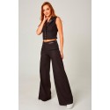 PANTALÓN PALAZZO DENIM NEGRO