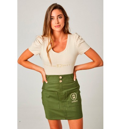 FALDA ENTALLADA CAQUI