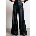TEXTURED PALAZZIO PANTS BLACK
