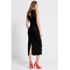 PENCIL MIDI DRESS WITH TULLE BLACK