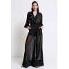 MUSLIN WIDE-LEG PANTS BLACK