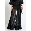 MUSLIN WIDE-LEG PANTS BLACK