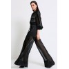 MUSLIN WIDE-LEG PANTS BLACK