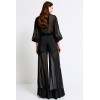 MUSLIN WIDE-LEG PANTS BLACK