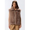 DEYN GILET SIMILPELICCIA STONE