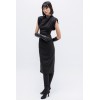 VESTIDO MIDI HOMBRERAS VANZ NEGRO