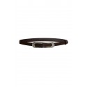 CINTURON PIEL MARRON PLATA