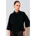 BLOUSE WITH A COLLAR BLACK