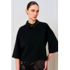 BLOUSE WITH A COLLAR BLACK