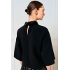 BLOUSE WITH A COLLAR BLACK