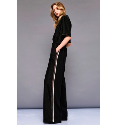 ELASTIC-WAIST LUREX PANTS