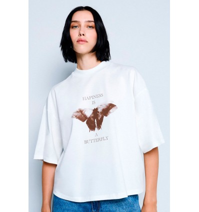 T-SHIRT BUTTERFLY WHITE