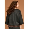 BLOUSE COMBI GREY BROWN