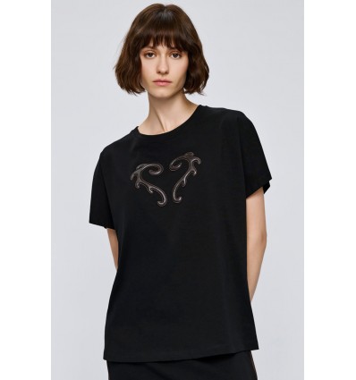 BLOUSE LOGO PIEL BLACK